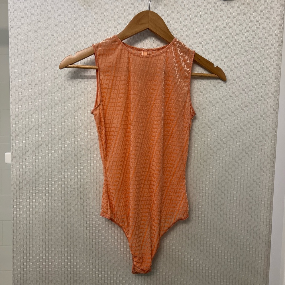SKIMS Logo Velvet Bodysuit Sienna Size Small NWOT